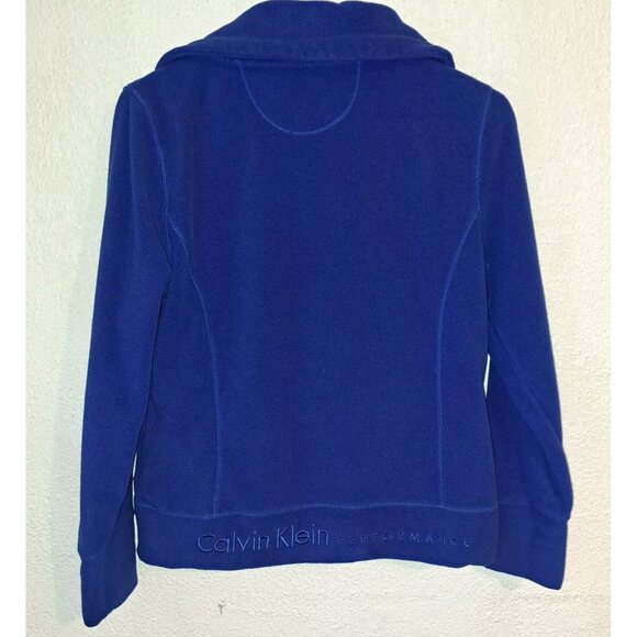 Calvin Klein Women's Small Blue Fleece Sweater - Picture 4 of 4